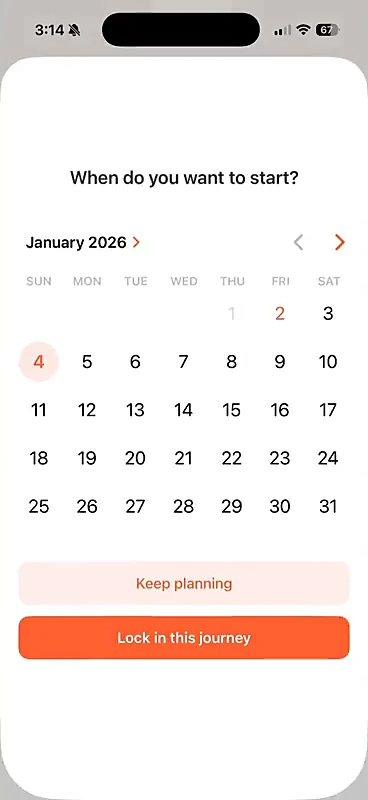 Dohrow asking which day the week's plan should start